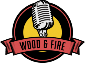 Logotipo de madera y fuego