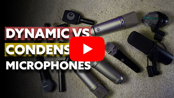 Vídeo do YouTube sobre microfones dinâmicos e condensadores