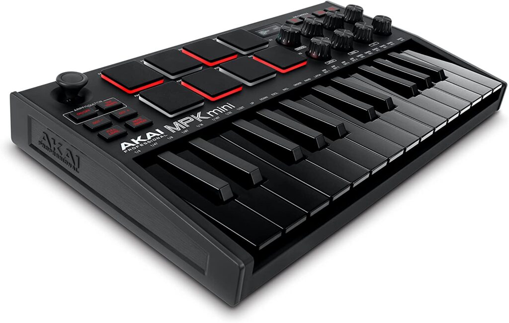 Akai MPK Mini is the best mini MIDI keyboard that is very portable.