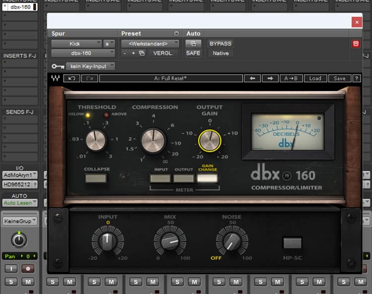WavesのDBX 160は、ドラムをよりパンチのあるものにするのにとても適しています。
