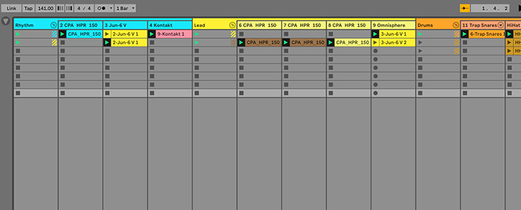 Agrupación de pistas en Ableton Live