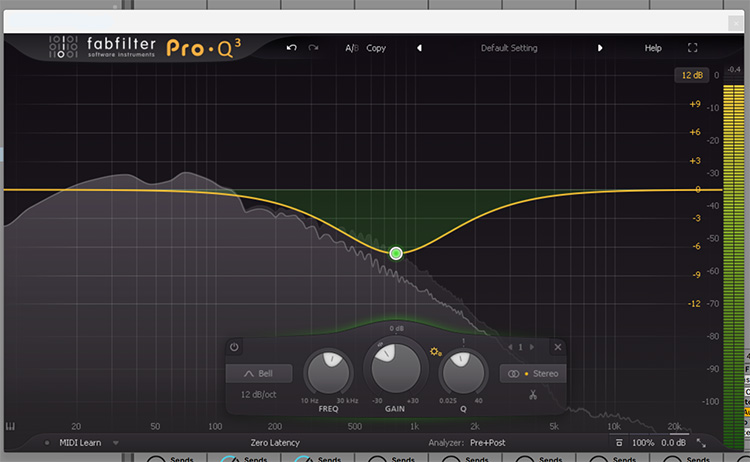 By using a Bell EQ, the colliding frequencies can be reduced somewhat without changing the sound too much