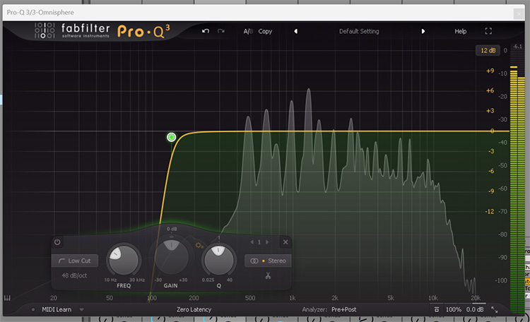 Using a high-pass filter on other tracks creates space for the sub-bass in the mix