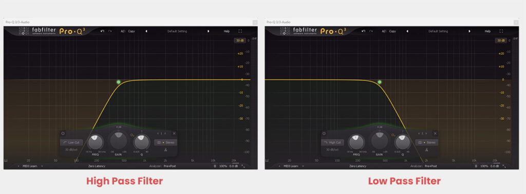 High pass filter vs low pass filter