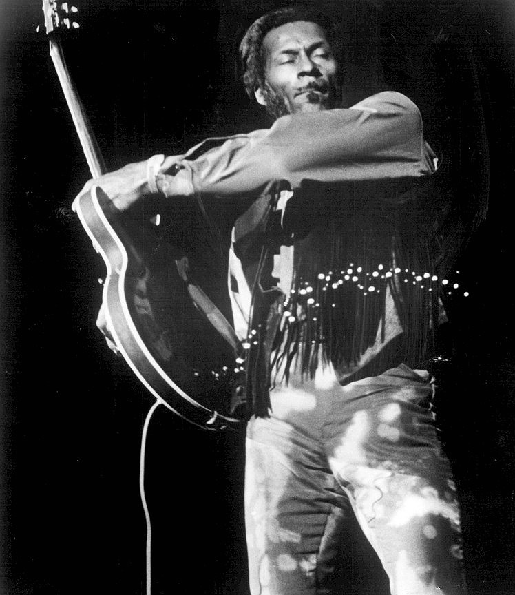 Chuck Berry, een legendarische elektrische gitarist...