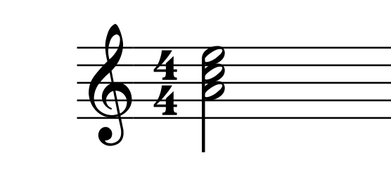 The A minor chord in its simplest form