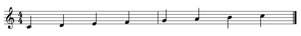 De noten van de C majeur toonladder