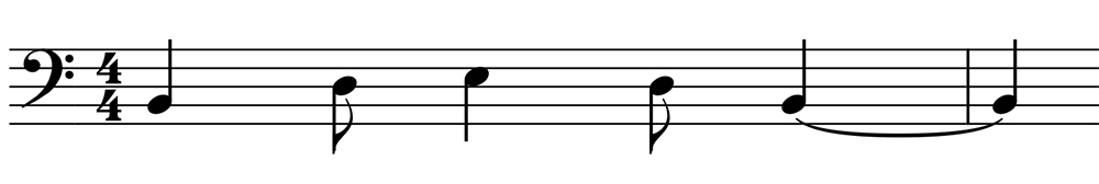 Here, two quarter notes are joined with a slur to give the length of a half note