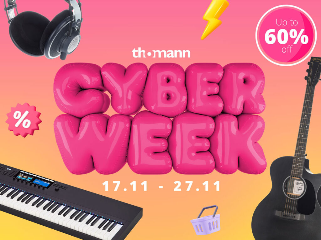 Thomann Cyber Week - as melhores ofertas para estúdio, gravação, instrumentos e software