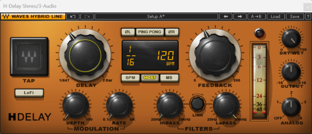 I often like to use the Waves H-Delay because it's quick and easy to use and sounds pretty good.